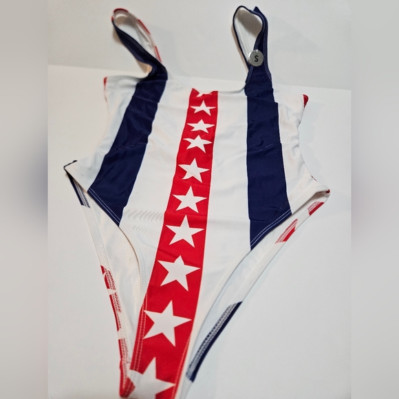 Stars & Stripes Forever 21 Women's Swim Bathing One Piece Suit Size S #W-355 - Picture 7 of 8